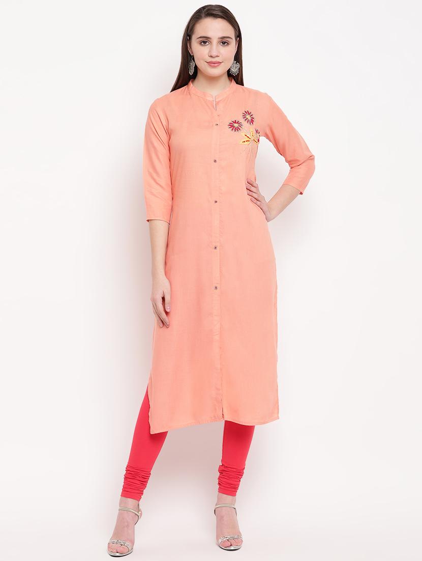 embellished straight kurta - 16954764 - Zoom Image - 1