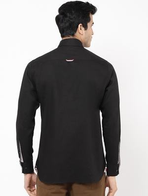 black solid casual shirt - 16954766 - Standard Image - 3