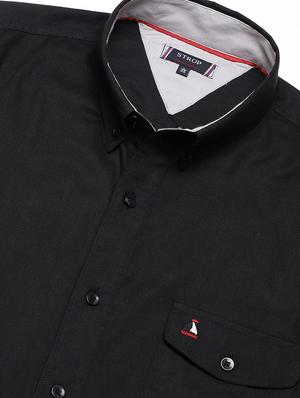 black solid casual shirt - 16954766 - Standard Image - 5