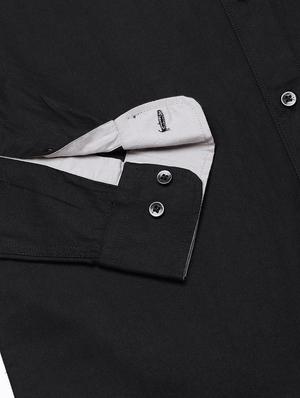 black solid casual shirt - 16954766 - Standard Image - 6