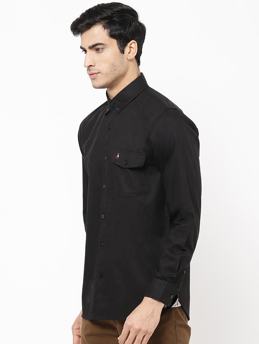 black solid casual shirt - 16954766 - Zoom Image - 2