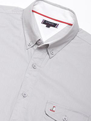 grey solid casual shirt - 16954767 - Standard Image - 5