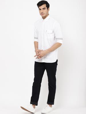 white solid casual shirt - 16954768 - Standard Image - 4