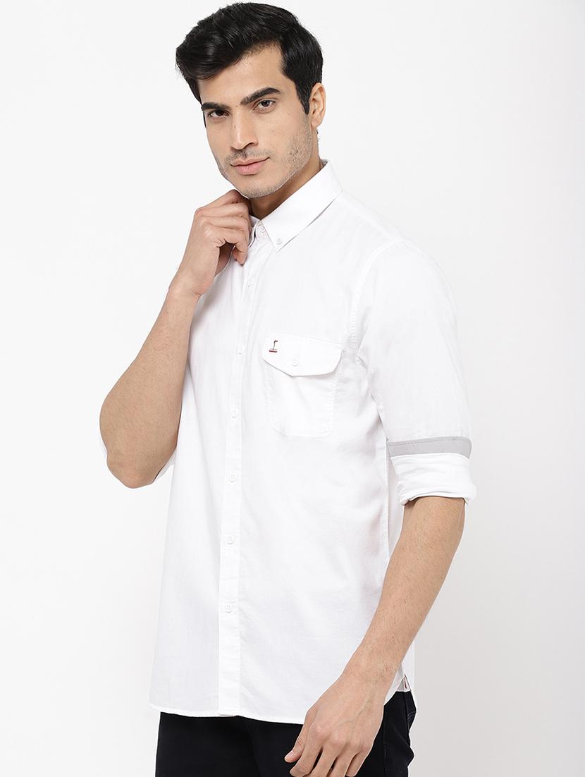 white solid casual shirt - 16954768 - Zoom Image - 2
