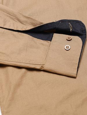 brown solid casual shirt - 16954769 - Standard Image - 6