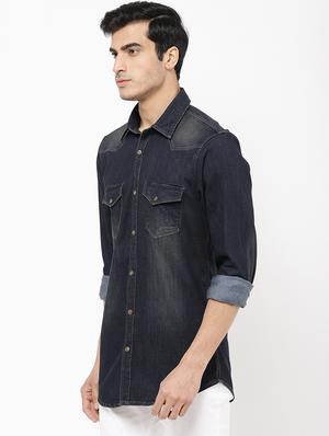 black faded casual shirt - 16954773 - Standard Image - 2
