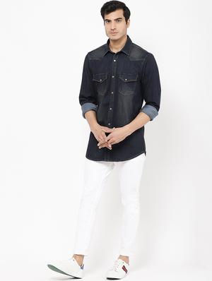 black faded casual shirt - 16954773 - Standard Image - 4