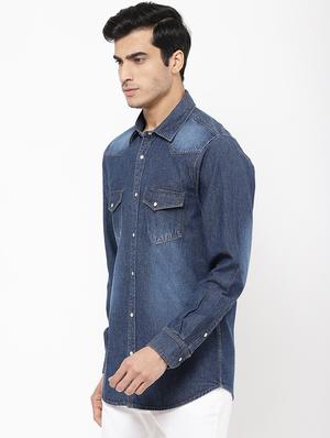 blue faded casual shirt - 16954776 - Standard Image - 2