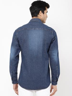 blue faded casual shirt - 16954776 - Standard Image - 3