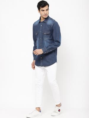 blue faded casual shirt - 16954776 - Standard Image - 4