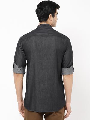 black solid casual shirt - 16954779 - Standard Image - 3