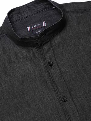 black solid casual shirt - 16954779 - Standard Image - 5