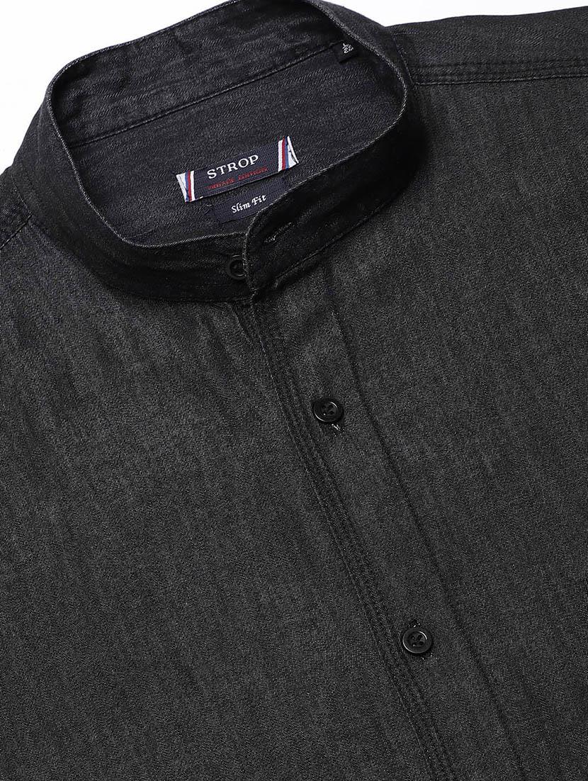 black solid casual shirt - 16954779 - Zoom Image - 5