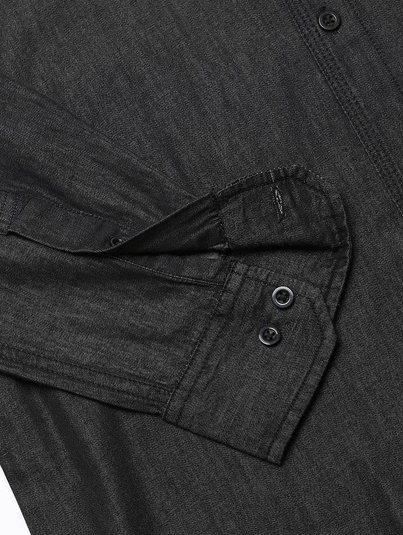 black solid casual shirt - 16954779 - Zoom Image - 6