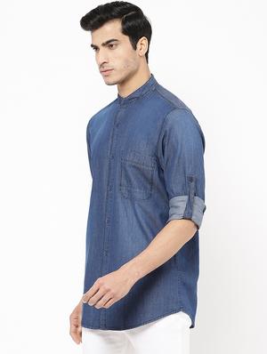 blue faded casual shirt - 16954780 - Standard Image - 2