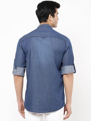 blue faded casual shirt - 16954780 - Standard Image - 3