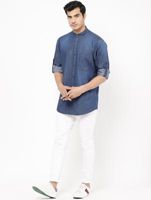 blue faded casual shirt - 16954780 - Standard Image - 4