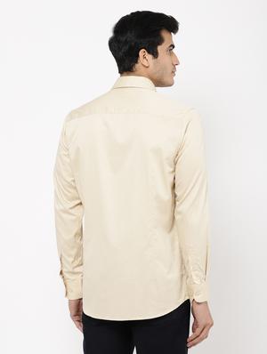 beige solid casual shirt - 16954782 - Standard Image - 3