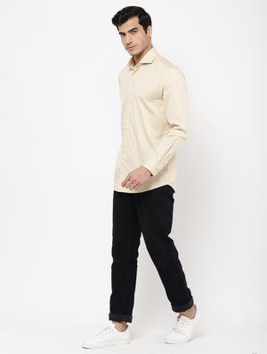 beige solid casual shirt - 16954782 - Standard Image - 4