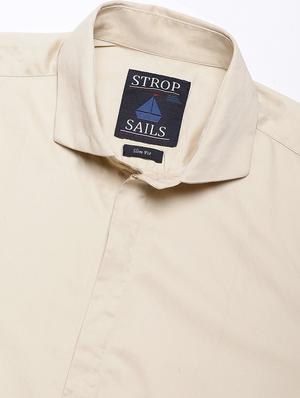 beige solid casual shirt - 16954782 - Standard Image - 5
