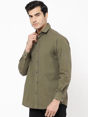 green solid casual shirt - 16954783 - Standard Image - 2