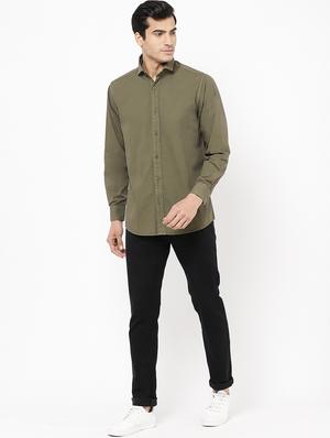 green solid casual shirt - 16954783 - Standard Image - 4