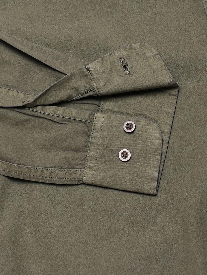 green solid casual shirt - 16954783 - Zoom Image - 6