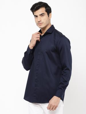 blue solid casual shirt - 16954784 - Standard Image - 2