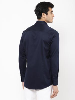 blue solid casual shirt - 16954784 - Standard Image - 3