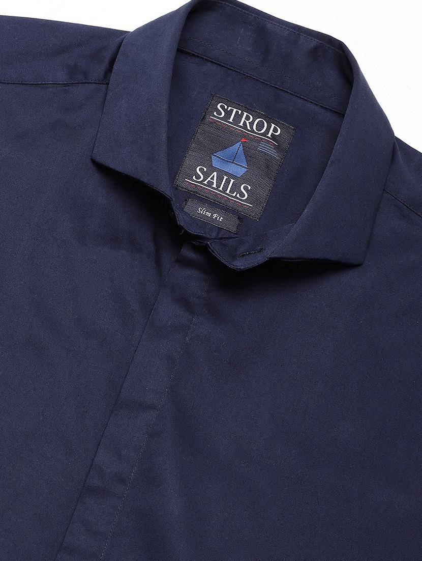 blue solid casual shirt - 16954784 - Zoom Image - 5