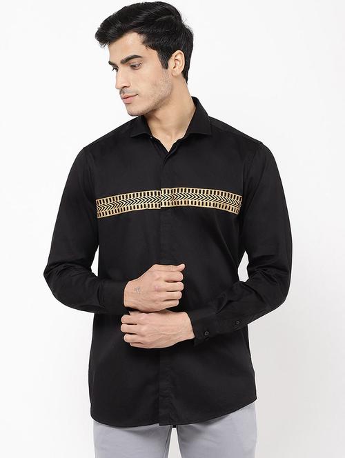 black taped casual shirt - 16954786 - Standard Image - 1