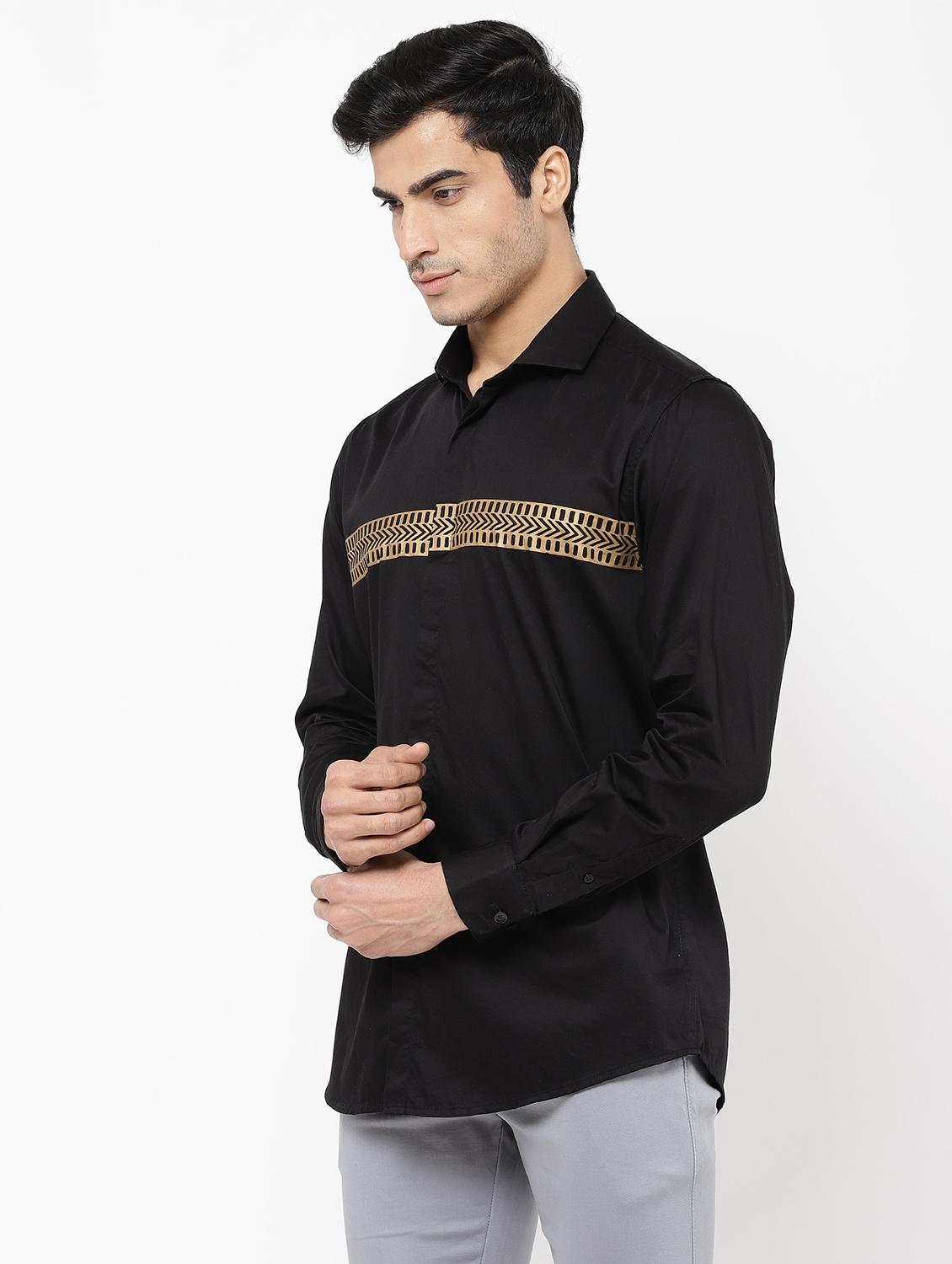 black taped casual shirt - 16954786 - Zoom Image - 2