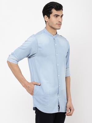 light blue faded casual shirt - 16954789 - Standard Image - 2