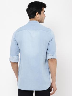 light blue faded casual shirt - 16954789 - Standard Image - 3