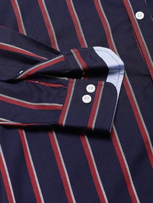 navy blue striped casual shirt - 16954795 - Standard Image - 6