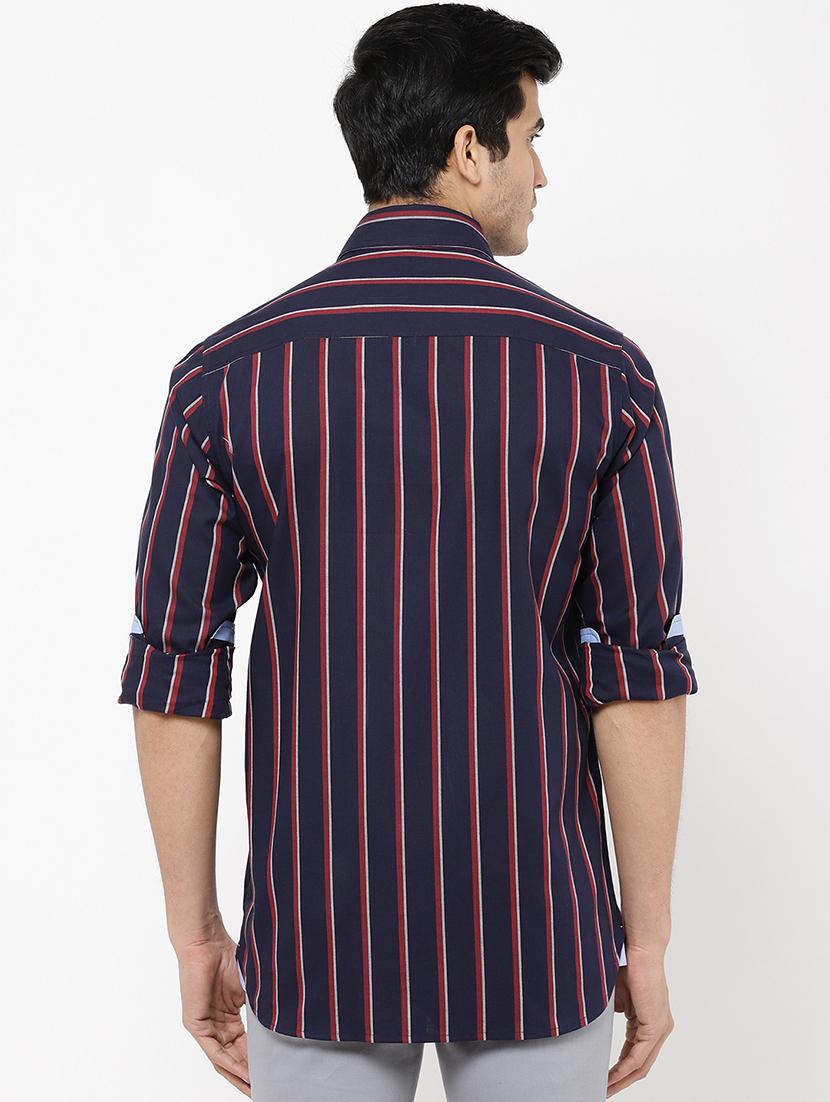navy blue striped casual shirt - 16954795 - Zoom Image - 3