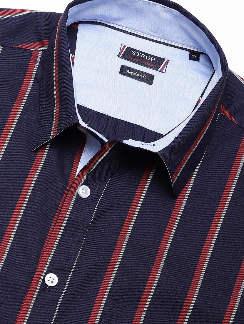 navy blue striped casual shirt - 16954795 - Zoom Image - 5