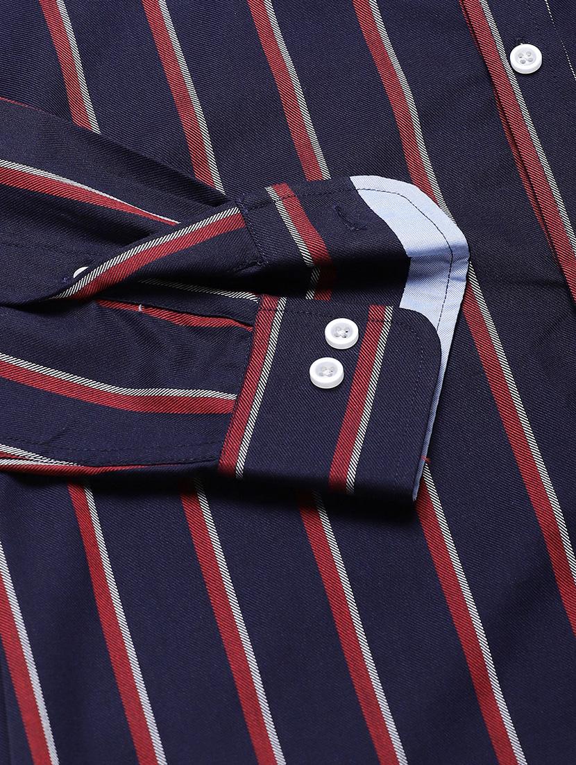 navy blue striped casual shirt - 16954795 - Zoom Image - 6