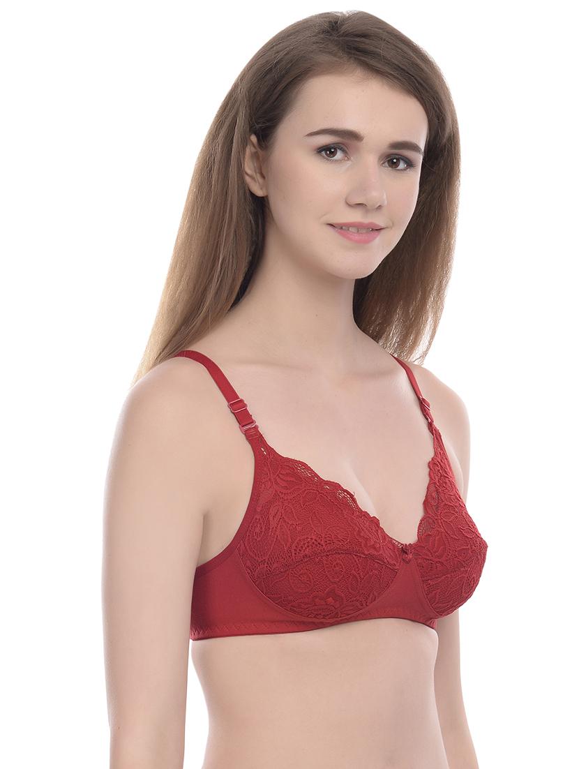 bow patch lace panel bra - 16954872 - Zoom Image - 3