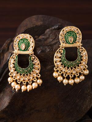 green brass chandellier earring - 16955312 - Standard Image - 3