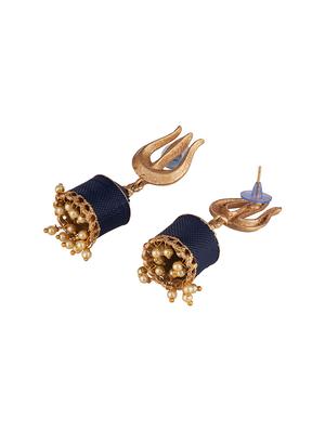 blue brass jhumka earring - 16955317 - Standard Image - 2