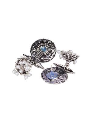 silver brass jhumka earring - 16955321 - Standard Image - 2