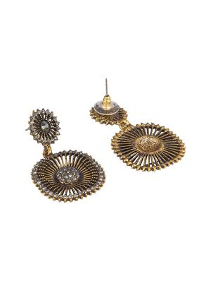 gold brass drop earring - 16955324 - Standard Image - 2