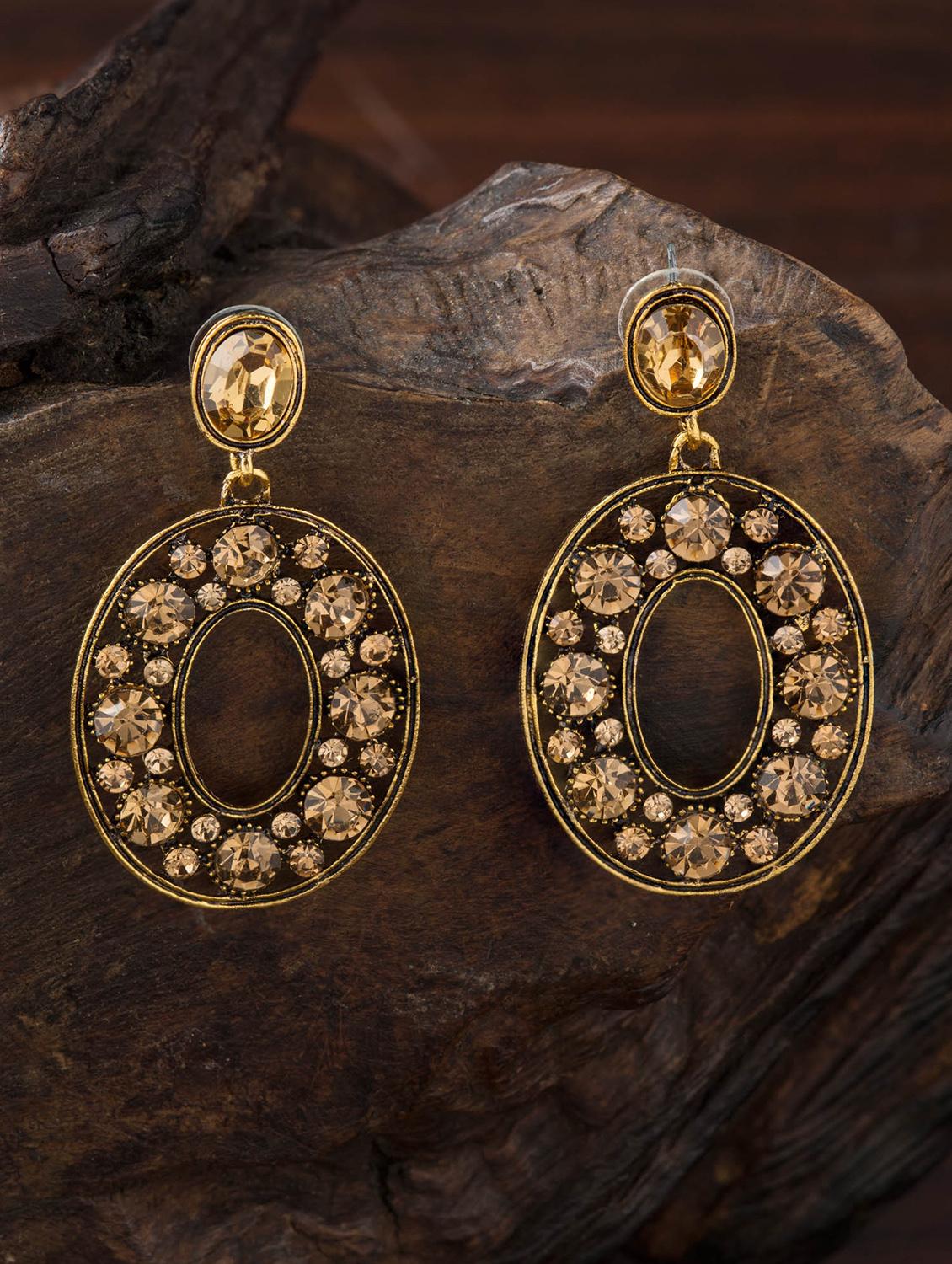 gold brass drop earring - 16955325 - Zoom Image - 3