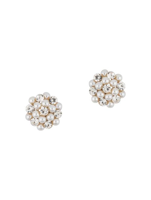 white brass studs earring - 16955327 - Standard Image - 1