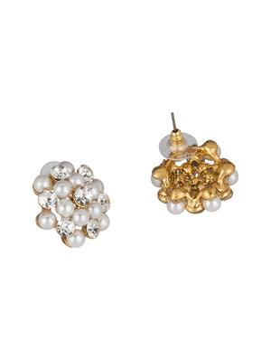 white brass studs earring - 16955327 - Standard Image - 2