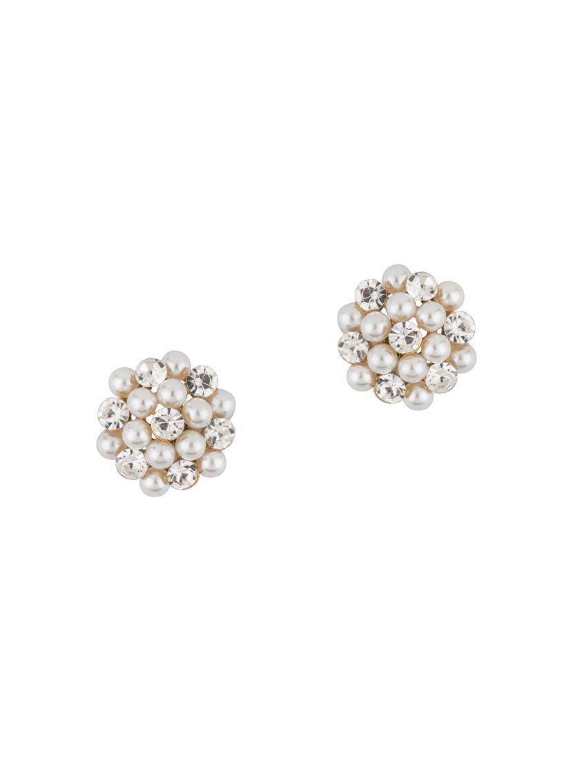 white brass studs earring - 16955327 - Zoom Image - 1