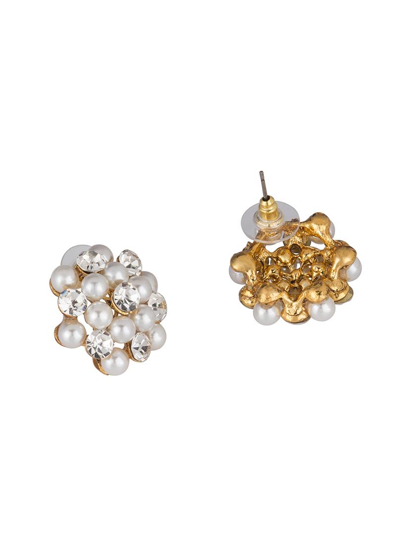 white brass studs earring - 16955327 - Zoom Image - 2