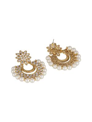 gold brass chandballi earring - 16955329 - Standard Image - 2