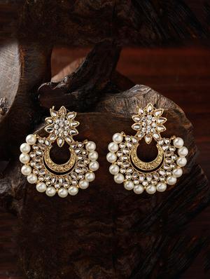 gold brass chandballi earring - 16955329 - Standard Image - 3
